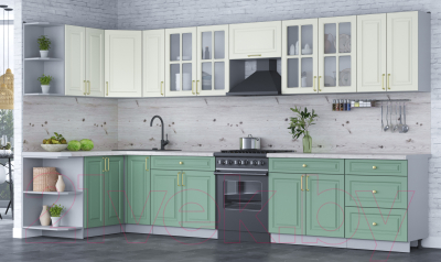 Готовая кухня Интерлиния Мила Шато 1.5x3.7 левая