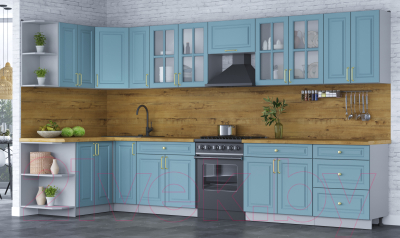 Готовая кухня Интерлиния Мила Шато 1.5x3.7 левая