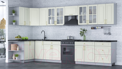 Готовая кухня Интерлиния Мила Шато 1.5x3.8 левая