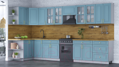 Готовая кухня Интерлиния Мила Шато 1.5x3.8 левая