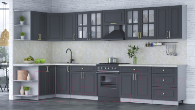 Готовая кухня Интерлиния Мила Шато 1.5x3.8 левая