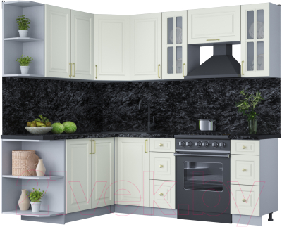 Готовая кухня Интерлиния Мила Шато 1.7x2.2 левая - фото