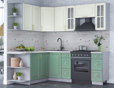 Готовая кухня Интерлиния Мила Шато 1.7x2.2 левая