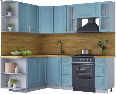 Готовая кухня Интерлиния Мила Шато 1.7x2.2 левая - фото