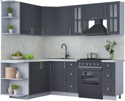 Готовая кухня Интерлиния Мила Шато 1.7x2.2 левая - фото