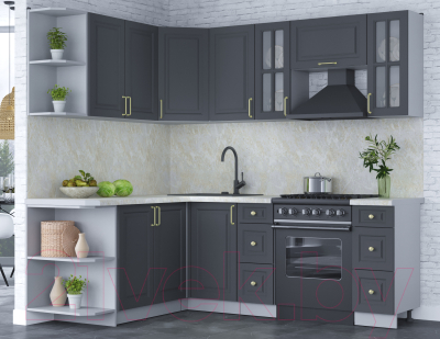 Готовая кухня Интерлиния Мила Шато 1.7x2.2 левая