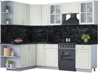 Готовая кухня Интерлиния Мила Шато 1.7x2.5 левая - фото