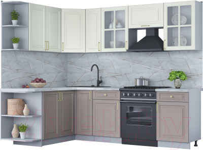 Готовая кухня Интерлиния Мила Шато 1.7x2.5 левая - фото