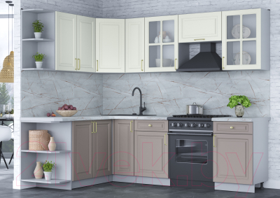 Готовая кухня Интерлиния Мила Шато 1.7x2.5 левая