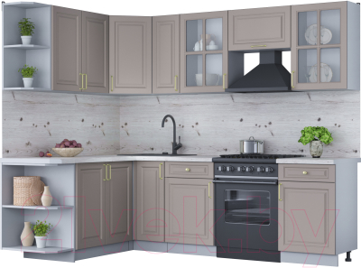 Готовая кухня Интерлиния Мила Шато 1.7x2.5 левая - фото