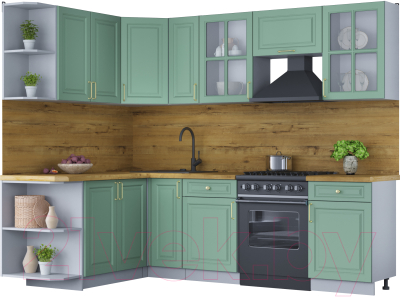 Готовая кухня Интерлиния Мила Шато 1.7x2.5 левая - фото