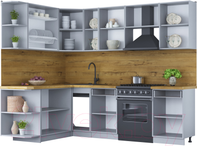 Готовая кухня Интерлиния Мила Шато 1.7x2.5 левая