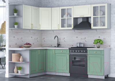 Готовая кухня Интерлиния Мила Шато 1.7x2.5 левая