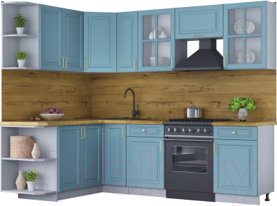 Готовая кухня Интерлиния Мила Шато 1.7x2.5 левая - фото