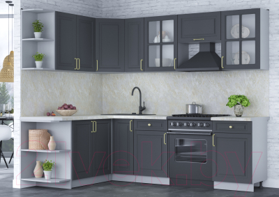 Готовая кухня Интерлиния Мила Шато 1.7x2.5 левая