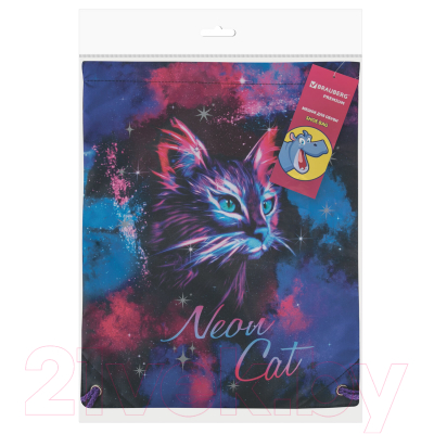 Мешок для обуви Brauberg Premium. Neon Cat / 271621