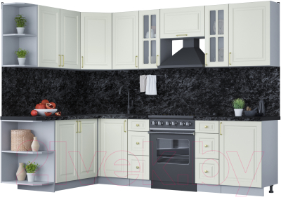 Готовая кухня Интерлиния Мила Шато 1.7x2.7 левая - фото