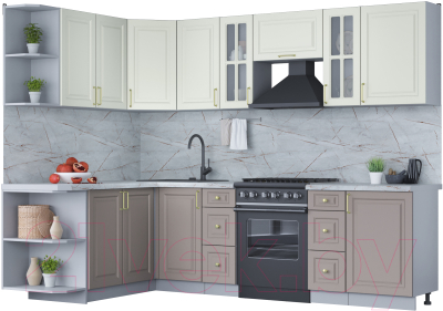 Готовая кухня Интерлиния Мила Шато 1.7x2.7 левая - фото