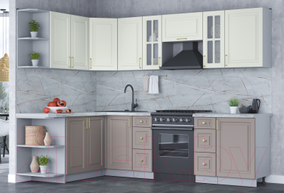 Готовая кухня Интерлиния Мила Шато 1.7x2.7 левая