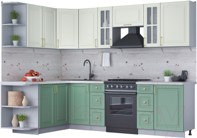 Готовая кухня Интерлиния Мила Шато 1.7x2.7 левая - фото