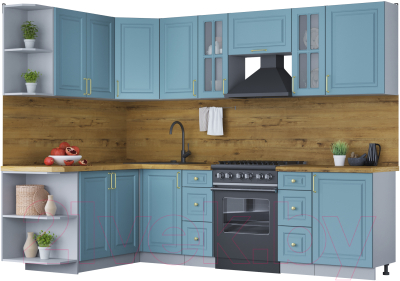 Готовая кухня Интерлиния Мила Шато 1.7x2.7 левая - фото