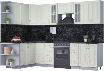 Готовая кухня Интерлиния Мила Шато 1.7x2.8 левая - фото