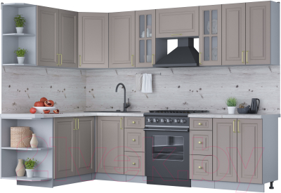 Готовая кухня Интерлиния Мила Шато 1.7x2.8 левая - фото