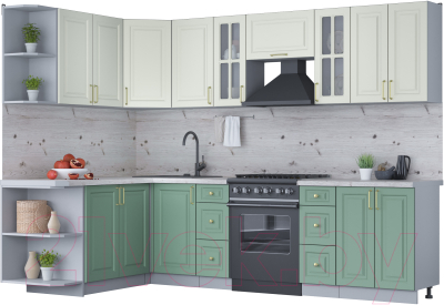 Готовая кухня Интерлиния Мила Шато 1.7x2.8 левая - фото