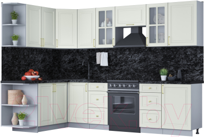 Готовая кухня Интерлиния Мила Шато 1.7x2.9 левая - фото