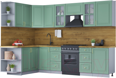 Готовая кухня Интерлиния Мила Шато 1.7x2.9 левая - фото