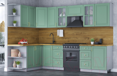 Готовая кухня Интерлиния Мила Шато 1.7x2.9 левая