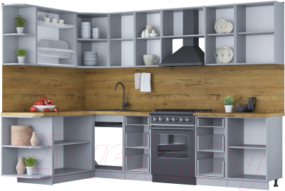 Готовая кухня Интерлиния Мила Шато 1.7x2.9 левая