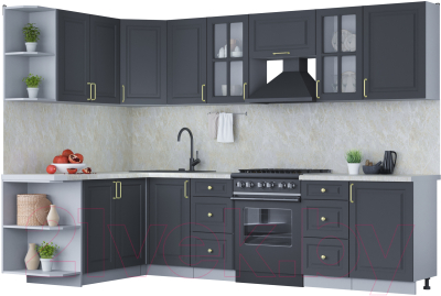 Готовая кухня Интерлиния Мила Шато 1.7x2.9 левая - фото