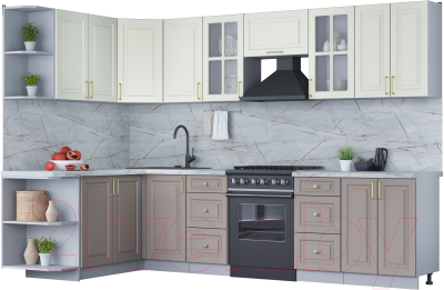 Готовая кухня Интерлиния Мила Шато 1.7x3.0 левая - фото