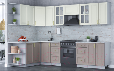 Готовая кухня Интерлиния Мила Шато 1.7x3.0 левая