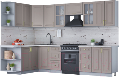 Готовая кухня Интерлиния Мила Шато 1.7x3.0 левая - фото