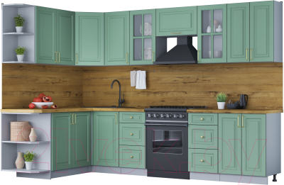 Готовая кухня Интерлиния Мила Шато 1.7x3.0 левая - фото