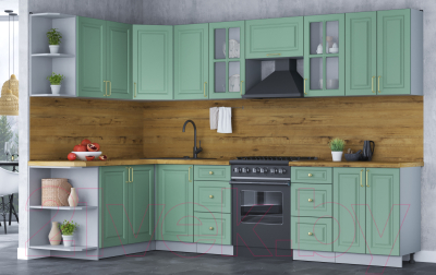 Готовая кухня Интерлиния Мила Шато 1.7x3.0 левая