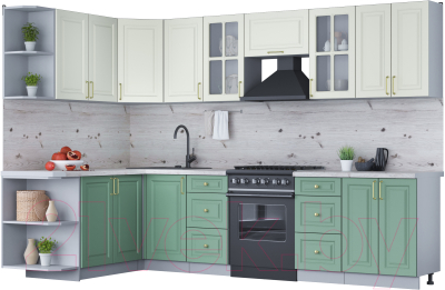 Готовая кухня Интерлиния Мила Шато 1.7x3.0 левая - фото