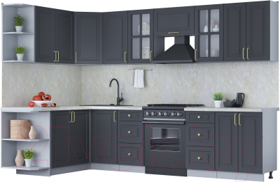 Готовая кухня Интерлиния Мила Шато 1.7x3.0 левая - фото