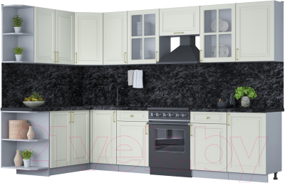 Готовая кухня Интерлиния Мила Шато 1.7x3.1 левая - фото