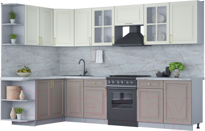 Готовая кухня Интерлиния Мила Шато 1.7x3.1 левая - фото