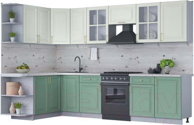 Готовая кухня Интерлиния Мила Шато 1.7x3.1 левая - фото