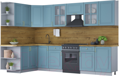 Готовая кухня Интерлиния Мила Шато 1.7x3.1 левая - фото