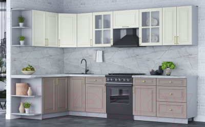 Готовая кухня Интерлиния Мила Шато 1.7x3.2 левая