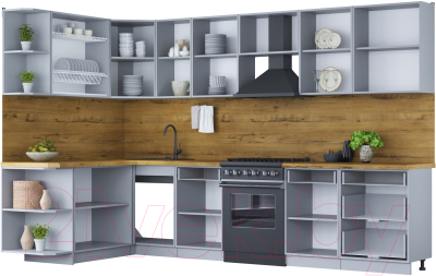 Готовая кухня Интерлиния Мила Шато 1.7x3.2 левая