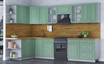 Готовая кухня Интерлиния Мила Шато 1.7x3.2 левая