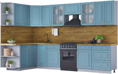 Готовая кухня Интерлиния Мила Шато 1.7x3.2 левая - фото