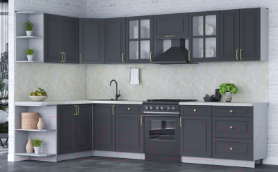 Готовая кухня Интерлиния Мила Шато 1.7x3.2 левая