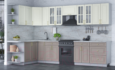 Готовая кухня Интерлиния Мила Шато 1.7x3.3 левая